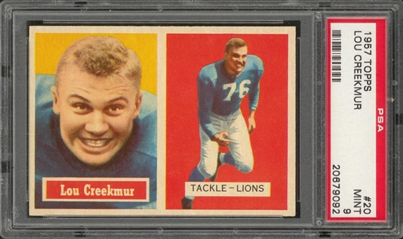 1957 Topps Football #20 Lou Creekmur – PSA MINT 9